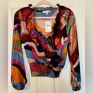Multicolored stem&vine blouse